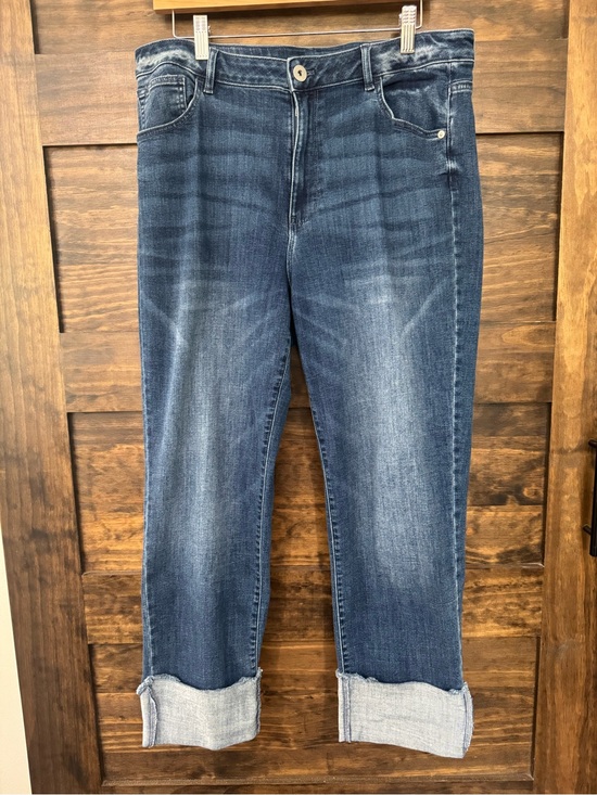 J. Jill Denim - J.Jill Dark Blue Cuffed Jeans - High Rise, Straight Leg
